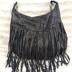 Faux Leather with Fringe Bag